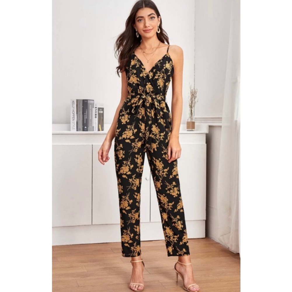 Black Floral Jumpsuit